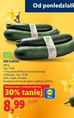 Cukinia bio promocja w Lidl