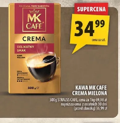 Kawa mielona MK CAFE Crema promocja w Arhelan
