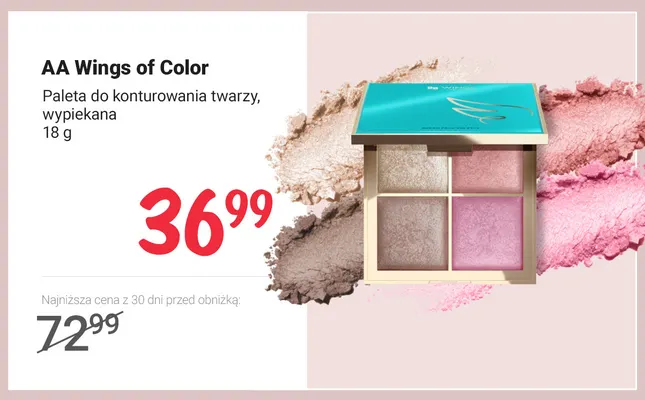 Paleta do konturowania twarzy wypiekana AA Wings of Color promocja w Rossmann