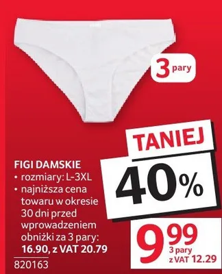 Figi damskie rozmiary L-3XL promocja w Selgros