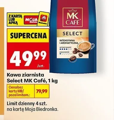 Kawa ziarnista MK Café Select promocja w Biedronka