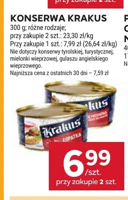Konserwa Krakus mielonka wieprzowa promocja w Stokrotka