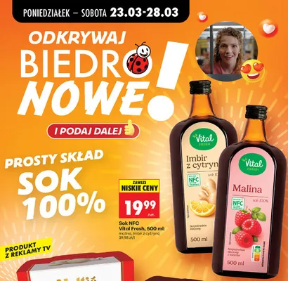 Sok NFC imbir z cytryną promocja w Biedronka