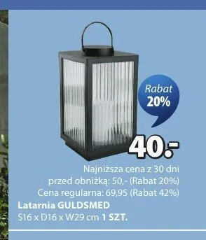 Latarnia GULDSMED S16xD16xW29cm promocja w Jysk