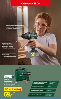 Akumulatorowa wiertarkowkrętarka PARKSIDE 20V promocja w Lidl