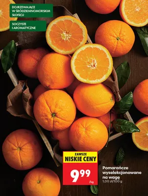 Pomarańcze wyselekcjonowane na wagę promocja w Biedronka