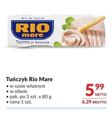 Tuńczyk w oliwie Rio Mare promocja w Makro