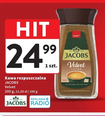 Kawa rozpuszczalna Jacobs Velvet promocja w Intermarche