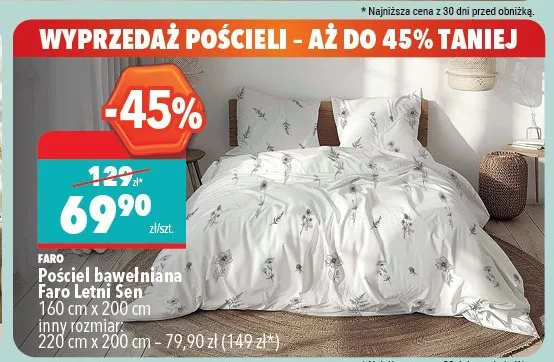 Pościel bawełniana FARO Letni Sen 220 cm x 200 cm promocja w Biedronka Home