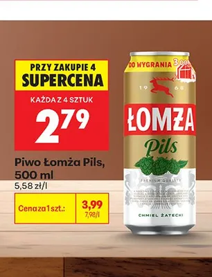 Piwo Łomża Pils promocja w Biedronka