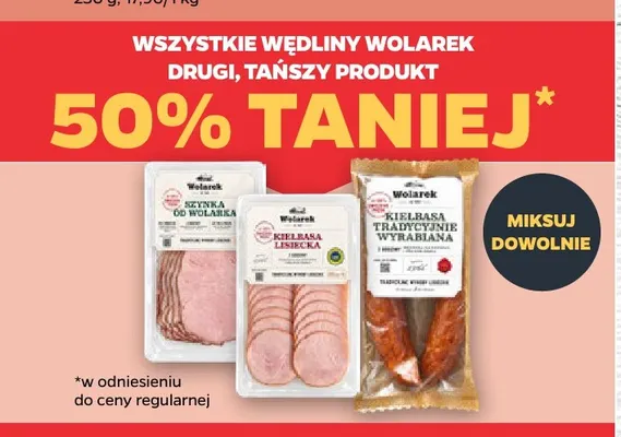Kiełbasa tradycyjnie wyrabiana Wolarek promocja w Netto