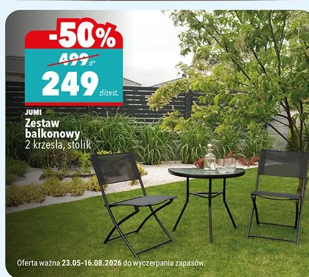 Zestaw balkonowy JUMI 2 krzesła stolik promocja w Biedronka