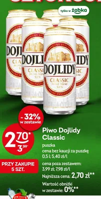 Piwo Dojlidy Classic promocja w Żabka