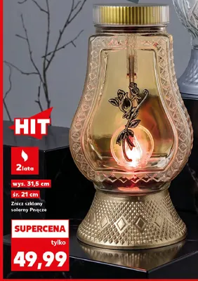 Znicz szklany solarny Pnącze promocja w Kaufland