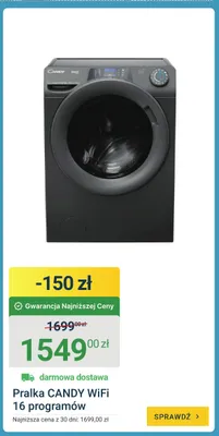 Pralka CANDY WiFi 16 programów promocja w ERLI