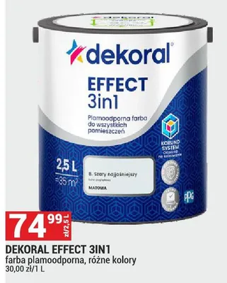 Farba effect 3in1 plamooodporna, różne kolory promocja w Merkury Market