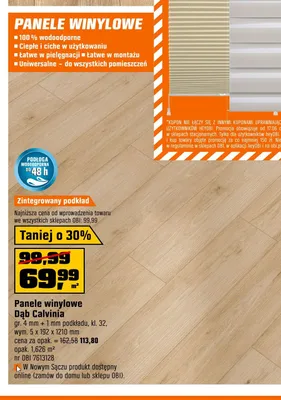 Panele winylowe Dąb Calvinia promocja w OBI