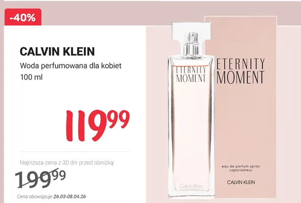 Woda perfumowana dla kobiet Eternity Moment promocja w Rossmann