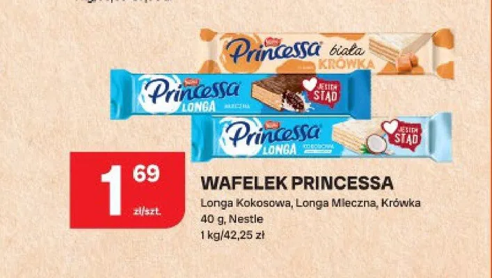 Wafelek Princessa Longa Mleczna promocja w Chorten