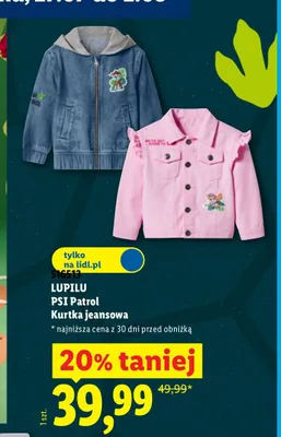 Kurtka jeansowa dziecięca LUPILU PSI Patrol promocja w Lidl