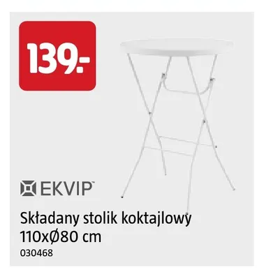Składany stolik koktajlowy Ekvip 110xØ80 cm promocja w Jula