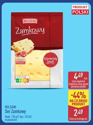 Ser Zamkowy w plastrach Milsani promocja w Aldi