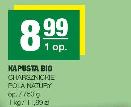 Kapusta bio charsznickie pola natury promocja w SPAR