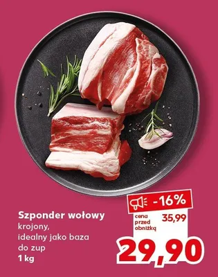 Szponder wołowy krojony, idealny jako baza do zup promocja w Kaufland