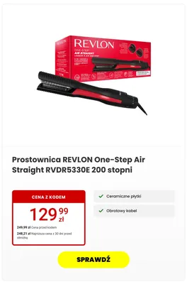 Prostownica REVLON One-Step Air Straight promocja w Media Expert