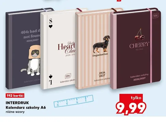 Kalendarz szkolny A6 Interdruk 192 kartki promocja w Kaufland