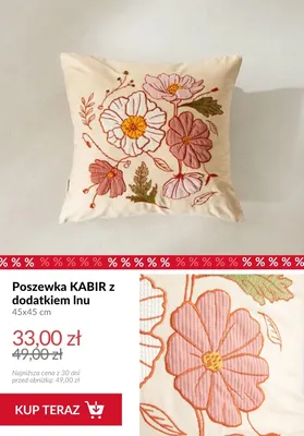 Poszewka KABIR z dodatkiem lnu 45x45 cm promocja w Homla