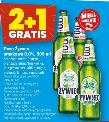 Piwo Żywiec smakowe malinaz lemonz z nutą coli 0,0% promocja w Twój Market