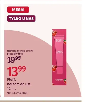 Balsam do ust Fluff promocja w Rossmann