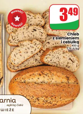 Chleb z siemieniem i cebulką promocja w Dino