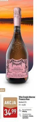 Wino Grande Alberone Prosecco Rose promocja w Aldi