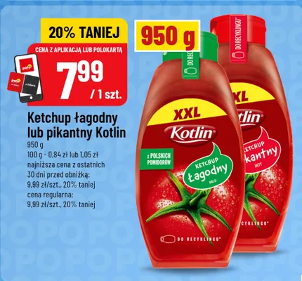Ketchup łagodny Kotlin promocja w POLOmarket