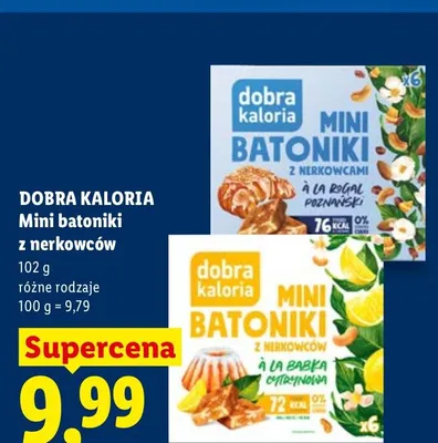 Mini batoniki z nerkowców Dobra Kaloria à la rogal poznański promocja w Lidl