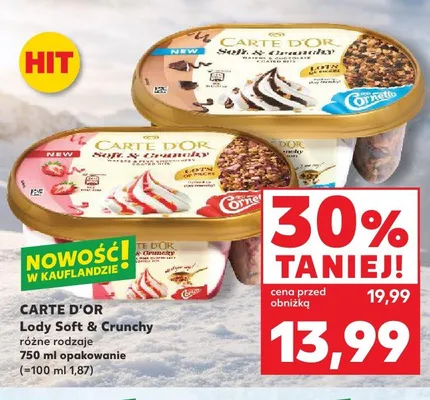Lody CARTE D'OR Soft & Crunchy promocja w Kaufland