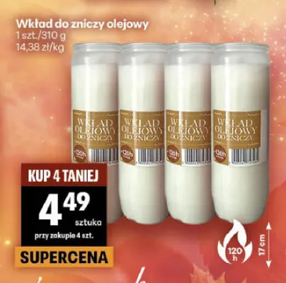 Wkład do zniczy olejowy promocja w Delikatesy Centrum
