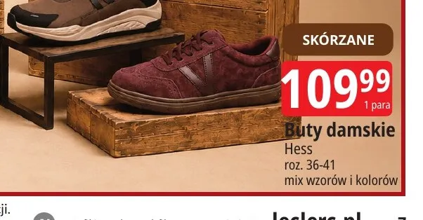 Buty damskie skórzane Hess promocja w Leclerc