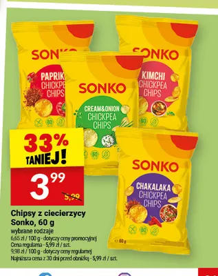 Chipsy z ciecierzycy Sonko kimchi promocja w Twój Market