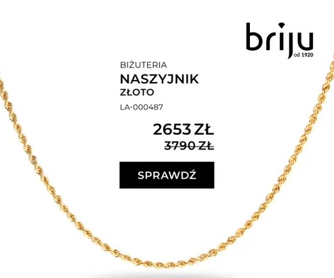 Naszyjnik złoto promocja w Briju
