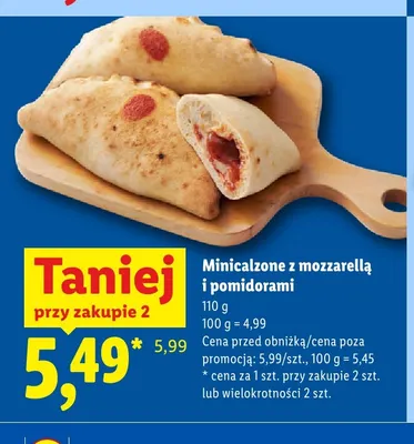 Minicalzone z mozzarellą i pomidorami promocja w Lidl