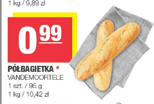Półbagietka Vandemoortele promocja w SPAR