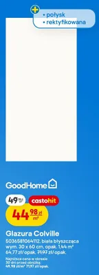 Glazura Colville GoodHome biała błyszcząca promocja w Castorama