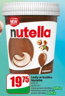 Lody w kubku Nutella Ferrero promocja w Dino