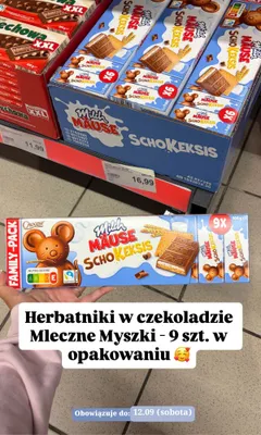 Herbatniki w czekoladzie Choceur Milch Mäuse Schokeksis promocja w Aldi