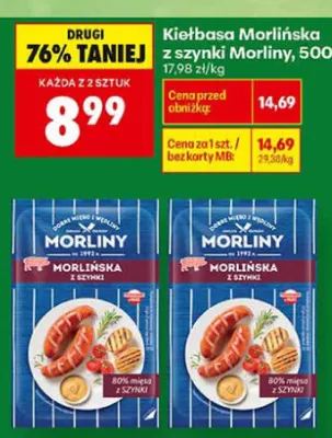 Kiełbasa morlińska z szynki Morliny promocja w Biedronka