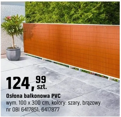 Osłona balkonowa PVC promocja w OBI