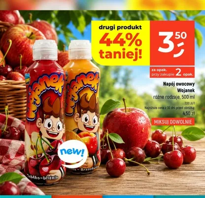 Napój owocowy Wojanek Pomarańcza-Brzoskwinia promocja w Dealz